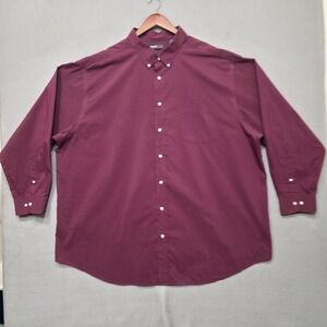 Roundtree & Yorke Travel Smart Men's Red Check Long Sleeve‎ Shirt Size 4XT